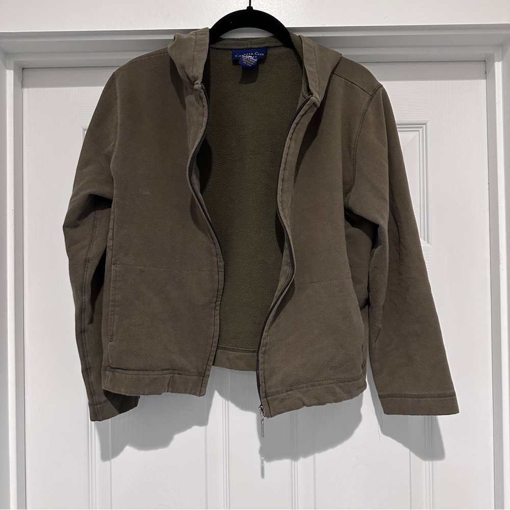 Charter Club Olive Green Fleece Jacket